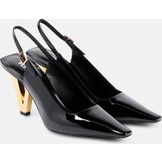 Versace Patent Leather Slingback Pumps - Black