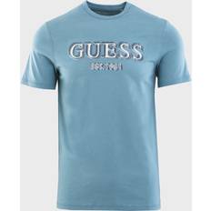 Guess Men T-shirts Guess Honest Front Logo T-Shirt - Blue