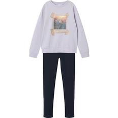Name It Tracksuits Name It Sweatsæt Orchid Petal/Dark Sapphire Med Print