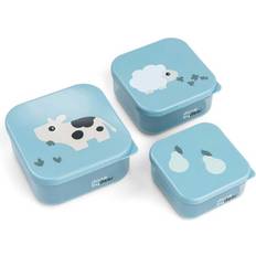 Done by Deer Matlådor Done by Deer Snack Box Set Tiny Farm 3 Delar Blue