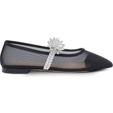 Mach & Mach Lotus Flower Ballet Flats Black