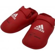 Leather Martial Arts Protection adidas Karate Foot Protectors WKF Rouge