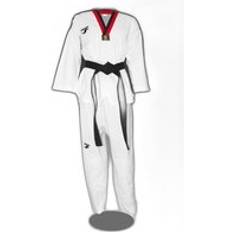 Embroidered Taekwondo Dobok Poom Collar Dorawon Blanc
