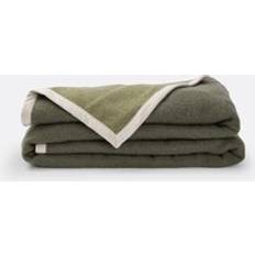 Textiles LA REDOUTE INTERIEURS Morzine Two-Tone Wool Blanket 240 x 220 cm Khaki Blankets (240x)