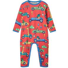 Småfolk Bodys Småfolk Race Cars Långärmad Onesie Pink Punch - Röd
