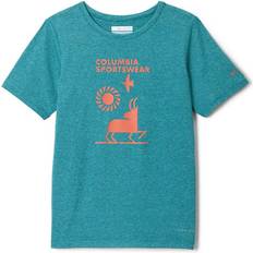 XS Skjorter Børnetøj Columbia Tech Trail Short Sleeve Graphic Shirt - Blue