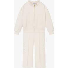 Mayoral Girls Ivory Cotton Satin Panel Tracksuit - Ivory