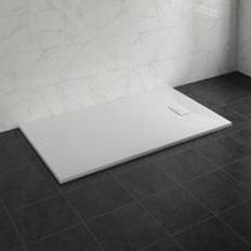 Showers NRG 1500 x 900mm SMC White Rectangle Slate Effect Bathroom Shower Tray