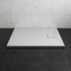 Showers NRG 1000 x 900mm SMC White Rectangle Slate Effect Bathroom Shower Tray