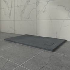 Anthracite Rectangular Shower Tray Slate 1000x700mm with Waste