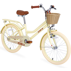 Aukfa Girls Bike with Basket 20 Inch Kids Bicycle 7-10 Years Yellow