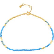 Blå Fotlänkar Hultquist Blue Mila Anklet - Förgyllt-Silver Sterling 925