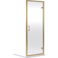 Shower Door Nuie Brushed Brass Hinged Shower Door 900mm Gold 196.2 x 6.2 x 91cm