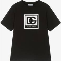 Dolce & Gabbana Kids Jersey DG Logo T-shirt Black