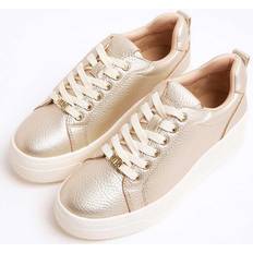 Trainers River Island Platform Lace Up Trainers - Gold