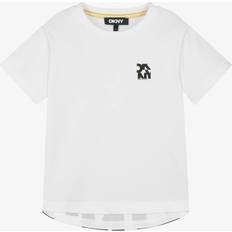 DKNY Organic Cotton T-Shirt With Logo Hem - White