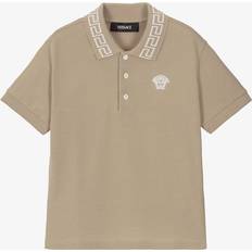 Beige Polo Shirts Children's Clothing Versace Boys Beige Cotton Polo T-Shirt - Beige