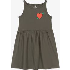 Everyday Dresses - Grey Mini Rodini Girls Grey Embroidered Heart Cotton Dress - Black