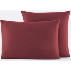 Pillow Cases on sale LA REDOUTE INTERIEURS Scenario 30% Recycled Cotton Pillowcase 63 x 63 cm Dark Red Pillow Case