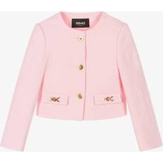 Versace Junior Girls Jacquard Jacket - Pink Cotton