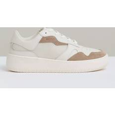 Reiss Ruth Leather Suede Panel Chunky Trainers - Taupe