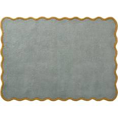 Veryhome Scalloped Elsie Wool Short Pile Rug 230x160 cm Blue
