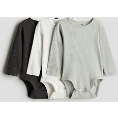 Green Bodysuits Children's Clothing H&M Ribbed Bodysuits 3-Pack - Green