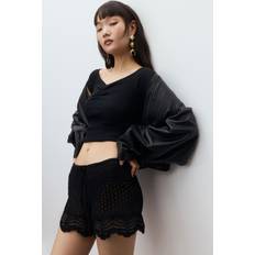 H&M Ribbed Boat-Neck Top - Black