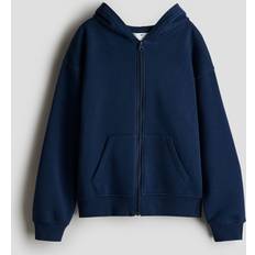 H&M Zip-Through Hoodie - Marinblå