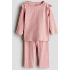 M Other Sets Children's Clothing H&M Ribbet Bomuldssæt - Lyserød