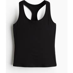 Polyester Tank Tops H&M Ladies Black Sports Vest Top with SoftMove - Black