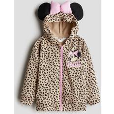 Long Sleeves Tops H&M Printed Zip-Through Hoodie - Beige