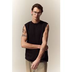 H&M Linne Med Tvättad Look Regular Fit - Svart