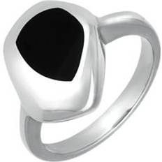 Rings C W Sellors Sterling Silver Whitby Jet Freeform Pentagon Shape Ring