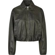 Bomber jakke dame Second Female Lato Leather Bomber Jacket - Thunderstorm