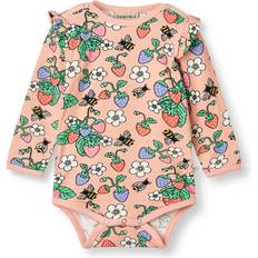 Småfolk Langärmliger Baby Body mit Erdbeeren - Blossom