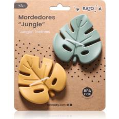 Saro Baby Jungle Bitring Mint Mustard 2 st
