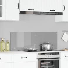 vidaXL Kitchen Backsplash Glass Light Grey 40 x 120 cm Splash Guard