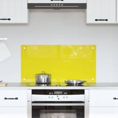 vidaXL Kök Backsplash Gul 80x40x0,6 cm Härdat Glas Stänkskydd