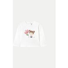 Pink Shirts Mayoral Girls Cotton Top - White/Pink