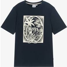 BOSS Boys Cotton T-Shirt - Navy Blue