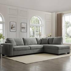 Tristan Right-Hand Corner Grey Chenille