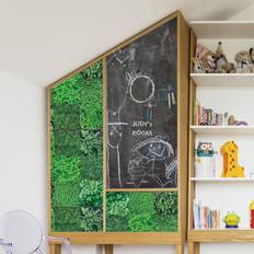 Green Adhesive Film East Urban Home Grassland And Blackboard Furniture Wrap Self-Adhesive Wall Sticker 45cm H X 200cm W Adhesive Film