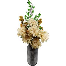 Yellow Artificial Plants Leaf Pack of 6 x 85 cm Craspedia Stem Yellow Artificial Plant