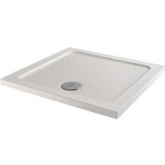 Showers Aurora Modern Square Shower Tray 760 x 760mm Low Profile Slimline Lightweight White