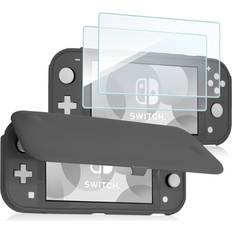 Procase For Nintendo Switch Lite Flip Case 2 Pack Tempered Glass Screen