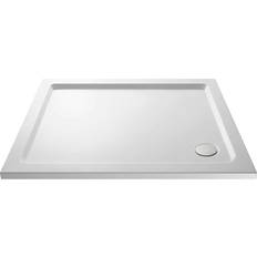 Showers VeeBath Shower Tray Walk In Slimline Enclosure 900 x 700mm Resin White