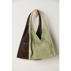 Free People Knox Studded Suede Shoulder Bag - Sage