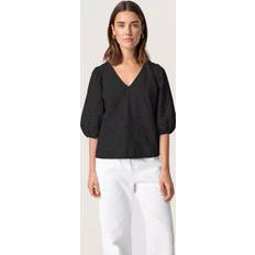 Black - Men Blouses Soaked in Luxury Manja Broderie Anglaise Top - Black