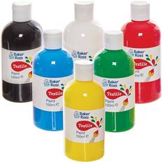 Blåa Textilfärg Baker Ross Textilfarbe 150ml Pro Set 6